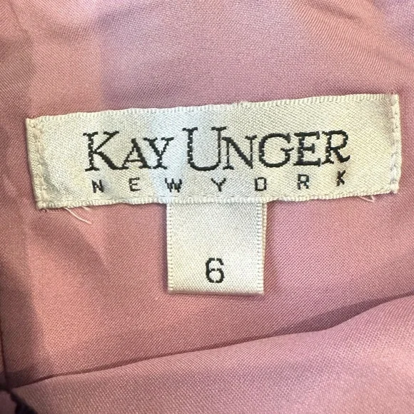 NWT Kay Unger Cocktail Dress Fit & Flare Sleeveless Pink Black Lace Size 6 Party - Picture 11 of 12